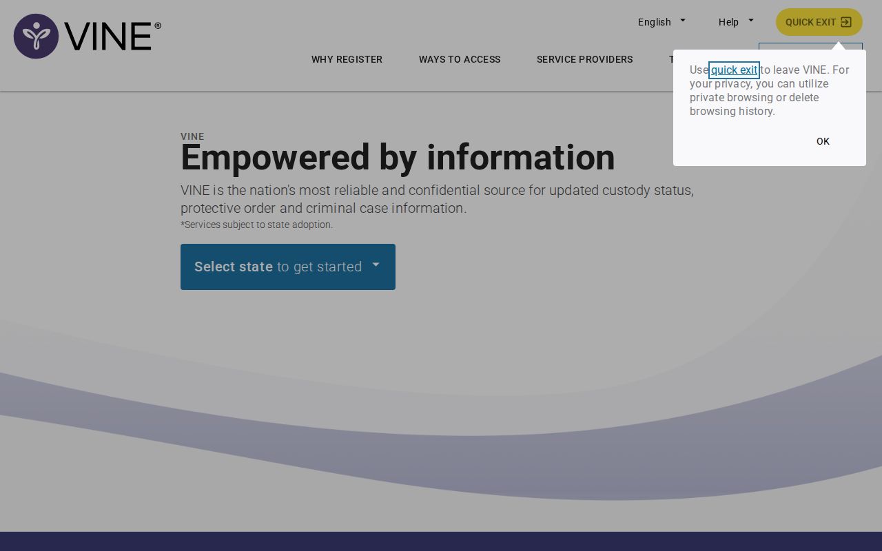 Pickett County released inmate VINELink notification search
